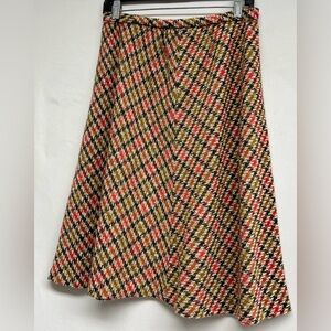 Handmade Vintage Wool Tweed Skirt - Dark Academia / Cottagecore Plaid A-Line